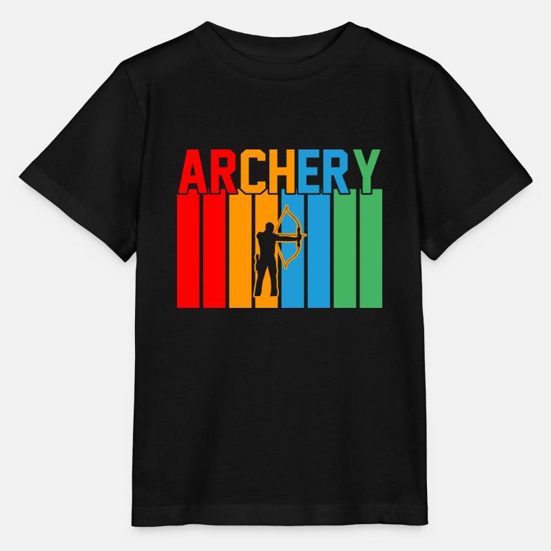 Bogenschießen Retro-Design Bogenschießen Geschenk - Stanley/Stella Kinder T-Shirt MINI CREATOR  - Schwarz