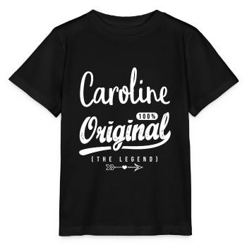 Caroline ORIGINAL personalisierte Mädchen caroline - Stanley/Stella Kinder T-Shirt MINI CREATOR  - Schwarz - Vorne - Mikhail (115cm)