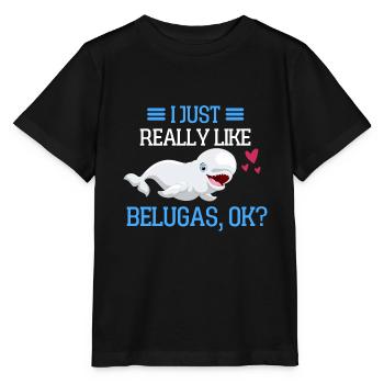 Ocean Animal Sea Animal Funny Gift Beluga Whale - Stanley/Stella MINI CREATOR Kids’ T-Shirt - black - Front - Mikhail (115cm)