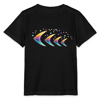 Die Regenbogenfischfamilie - Stanley/Stella Kinder T-Shirt MINI CREATOR  - Schwarz - Vorne - Mikhail (115cm)