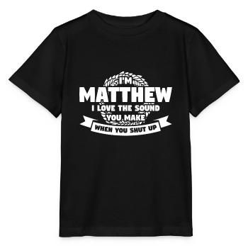 Vorname Matthew Geburtsname Geschenk - Stanley/Stella Kinder T-Shirt MINI CREATOR  - Schwarz - Vorne - Mikhail (115cm)