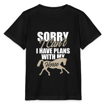 plans chevaux - T-shirt bio MINI CREATOR Stanley/Stella Enfant - noir - Devant - Mikhail (115cm)