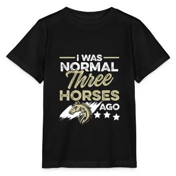 horses funny saying - Stanley/Stella MINI CREATOR Kids’ T-Shirt - black - Front - Mikhail (115cm)