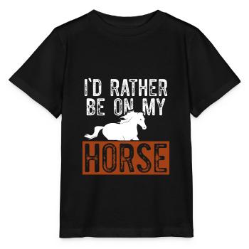 horses funny saying - Stanley/Stella MINI CREATOR Kids’ T-Shirt - black - Front - Mikhail (115cm)