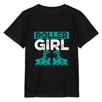 roller girl inline skate - Stanley/Stella Kinder T-Shirt MINI CREATOR  - Schwarz - Vorne - Mikhail (115cm)