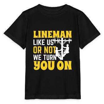 Lineman Drôle Électricien Câble Lineman - T-shirt bio MINI CREATOR Stanley/Stella Enfant - noir - Devant - Mikhail (115cm)