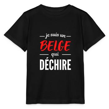 Je suis un Belge qui déchire - T-shirt bio MINI CREATOR Stanley/Stella Enfant - noir - Devant - Mikhail (115cm)