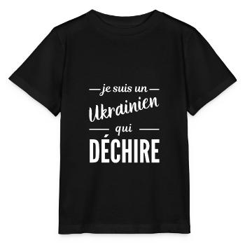 Je suis un Ukrainien qui déchire - T-shirt bio MINI CREATOR Stanley/Stella Enfant - noir - Devant - Mikhail (115cm)