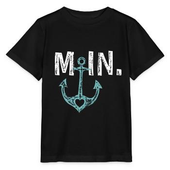 Moin Anker Seefahrt Design Geschenkidee - Stanley/Stella Kinder T-Shirt MINI CREATOR  - Schwarz - Vorne - Mikhail (115cm)