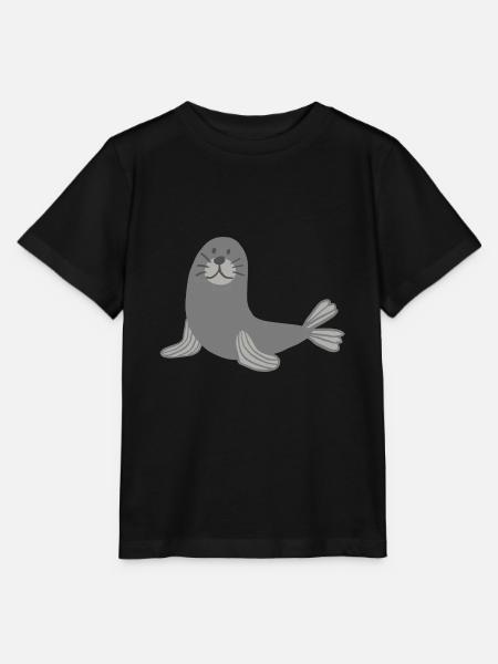 Süßer Seehund - Robbe Seelöwe Meer - Stanley/Stella Kinder T-Shirt MINI CREATOR - Schwarz