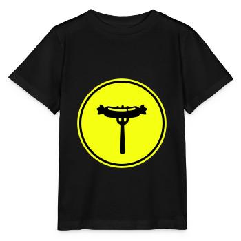 Bratwurst meat icon - Stanley/Stella MINI CREATOR Kids’ T-Shirt - black - Front - Mikhail (115cm)