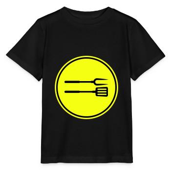Grilles tongs Grill Symbole - T-shirt bio MINI CREATOR Stanley/Stella Enfant - noir - Devant - Mikhail (115cm)