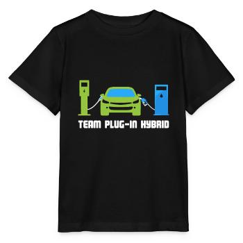 Team Plug-In-Hybrid: Green Driving - Stanley/Stella MINI CREATOR Kids’ T-Shirt - black - Front - Mikhail (115cm)