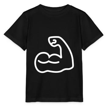 Icône d’haltère musculaire - T-shirt bio MINI CREATOR Stanley/Stella Enfant - noir - Devant - Mikhail (115cm)