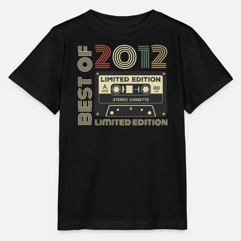 Millésime 2012 - cadeau d’anniversaire rétro 2012 - T-shirt bio MINI CREATOR Stanley/Stella Enfant - noir