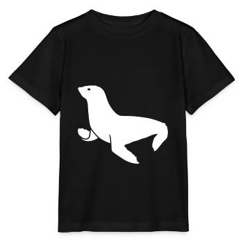 seal animal - Stanley/Stella MINI CREATOR Kids’ T-Shirt - black - Front - Mikhail (115cm)