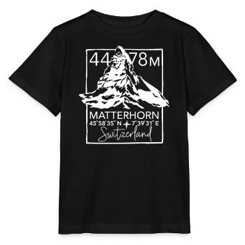 Matterhorn Wandern Zermatt Andenken Souvenir - Stanley/Stella Kinder T-Shirt MINI CREATOR  - Schwarz - Vorne - Mikhail (115cm)