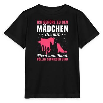 Mädchen Pferd Hund Spruch Sprüche - Stanley/Stella Kinder T-Shirt MINI CREATOR  - Schwarz - Vorne - Mikhail (115cm)