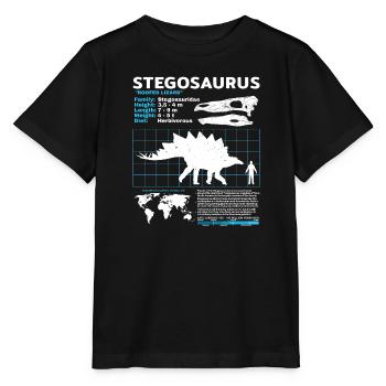 Fiche technique de Stegosaurus - T-shirt bio MINI CREATOR Stanley/Stella Enfant - noir - Devant - Mikhail (115cm)