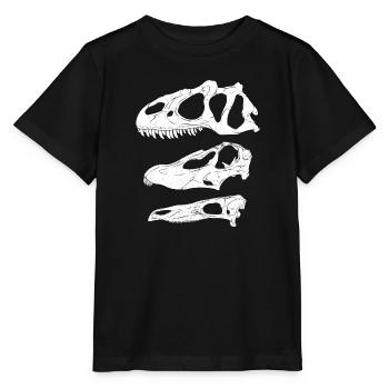Allosaurus Diplodocus Stegosaurus - T-shirt bio MINI CREATOR Stanley/Stella Enfant - noir - Devant - Mikhail (115cm)
