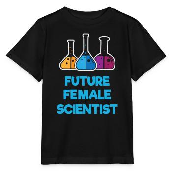 Zukünftige Wissenschaftlerin - Stanley/Stella Kinder T-Shirt MINI CREATOR  - Schwarz - Vorne - Mikhail (115cm)