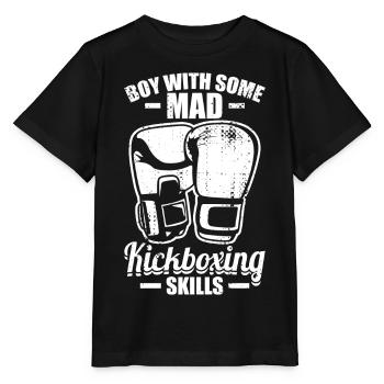 Garçon avec des compétences folles de kickboxing - T-shirt bio MINI CREATOR Stanley/Stella Enfant - noir - Devant - Mikhail (115cm)