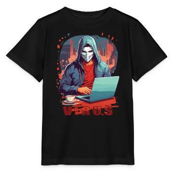 Anonymous Hacker - Stanley/Stella Kinder T-Shirt MINI CREATOR  - Schwarz - Vorne - Mikhail (115cm)