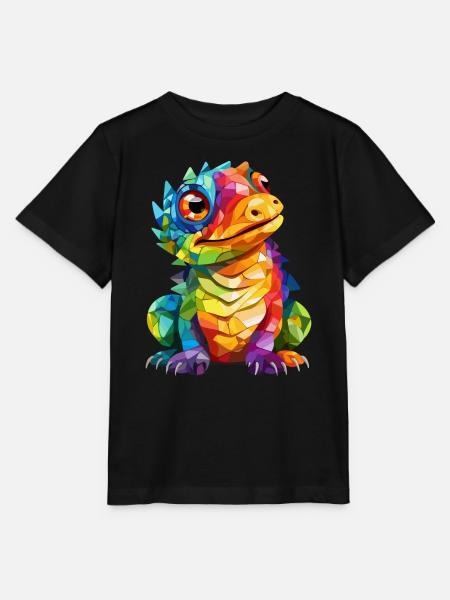 Bunter Drache - Stanley/Stella Kinder T-Shirt MINI CREATOR  - Schwarz