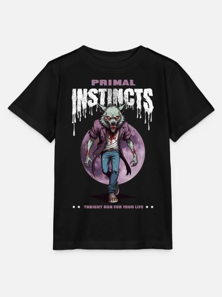 Werwolf bei Nacht - Stanley/Stella Kinder T-Shirt MINI CREATOR  - Schwarz