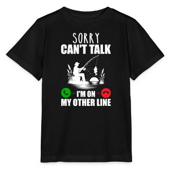 Tut mir leid, ich kann nicht sprechen, ich bin in meiner anderen Leitung - Stanley/Stella Kinder T-Shirt MINI CREATOR  - Schwarz - Vorne - Mikhail (115cm)