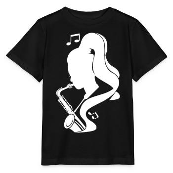 Saxophonist Sketch - Stanley/Stella MINI CREATOR Kids’ T-Shirt - black - Front - Mikhail (115cm)