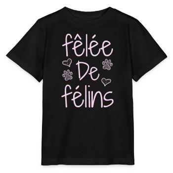 GEKNACKT MIT KATZEN! (chat) - Wortspiele - François - Stanley/Stella Kinder T-Shirt MINI CREATOR  - Schwarz - Vorne - Mikhail (115cm)
