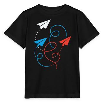 Papierflieger - Stanley/Stella Kinder T-Shirt MINI CREATOR  - Schwarz - Vorne - Mikhail (115cm)