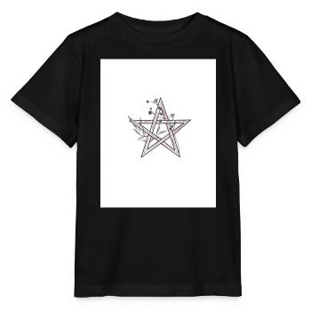 Croquis de pentagramme floral - T-shirt bio MINI CREATOR Stanley/Stella Enfant - noir - Devant - Mikhail (115cm)