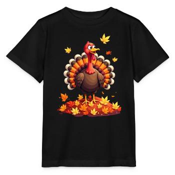Thanksgiving Drôle Dinde de Thanksgiving - T-shirt bio MINI CREATOR Stanley/Stella Enfant - noir - Devant - Mikhail (115cm)