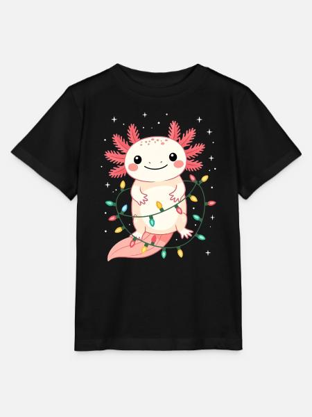 Pull de Noël Axolotl Drôle Mignon - T-shirt bio MINI CREATOR Stanley/Stella Enfant - noir