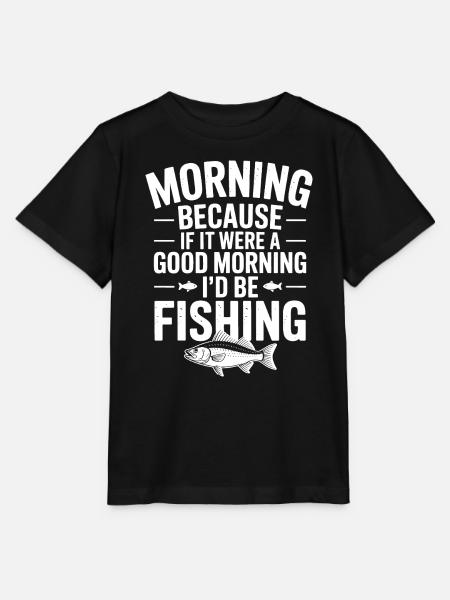 Morgenfisch-Zitat-Abschlag - Stanley/Stella Kinder T-Shirt MINI CREATOR - Schwarz