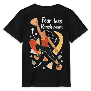 Motivation pour le bloc – Moins de peur. Atteindre plus de portes. - T-shirt bio MINI CREATOR Stanley/Stella Enfant - noir - Devant - Mikhail (115cm)