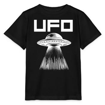 UFO-Lichtstrahl Muster - Stanley/Stella Kinder T-Shirt MINI CREATOR  - Schwarz - Vorne - Mikhail (115cm)
