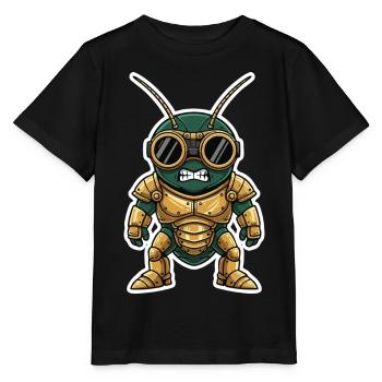 Grillon Gardien Steampunk Armure Laiton Dorée - T-shirt bio MINI CREATOR Stanley/Stella Enfant - noir - Devant - Mikhail (115cm)