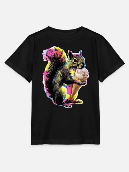 Eichhörnchen Eis - Stanley/Stella Kinder T-Shirt MINI CREATOR  - Schwarz