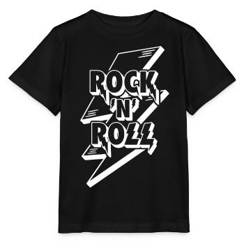 Rock 'n' Roll Lightning Bolt 3D-Logo - Stanley/Stella Kinder T-Shirt MINI CREATOR  - Schwarz - Vorne - Mikhail (115cm)