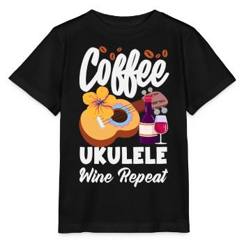 Designs et expressions amusantes de ukulélé - T-shirt bio MINI CREATOR Stanley/Stella Enfant - noir - Devant - Mikhail (115cm)