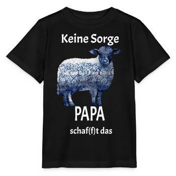 Papa schaf(f)t das Schaf T-Shirt Geschenk - Stanley/Stella Kinder T-Shirt MINI CREATOR  - Schwarz - Vorne - Mikhail (115cm)