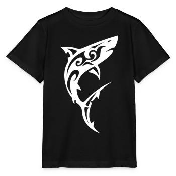 Requin tribal Noir Blanc - T-shirt bio MINI CREATOR Stanley/Stella Enfant - noir - Devant - Mikhail (115cm)