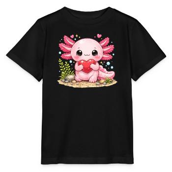 Axolotl - Stanley/Stella Kinder T-Shirt MINI CREATOR  - Schwarz - Vorne - Mikhail (115cm)