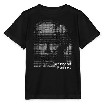 Bertrand Russell ASCII Kunstporträt - Stanley/Stella Kinder T-Shirt MINI CREATOR  - Schwarz - Vorne - Mikhail (115cm)