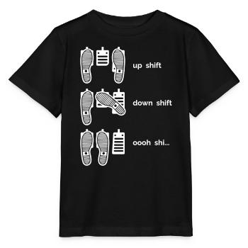 Schaltgetriebe: Hochschalten, Runterschalten, Oooh Shi.. - Stanley/Stella Kinder T-Shirt MINI CREATOR  - Schwarz - Vorne - Mikhail (115cm)