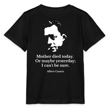 Zitat von Albert Camus Stranger - Stanley/Stella Kinder T-Shirt MINI CREATOR  - Schwarz - Vorne - Mikhail (115cm)