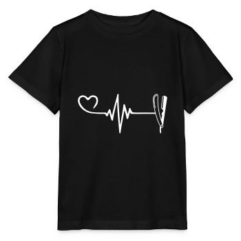 Rasieren Barber Puls Herz Liebe - Stanley/Stella Kinder T-Shirt MINI CREATOR  - Schwarz - Vorne - Mikhail (115cm)